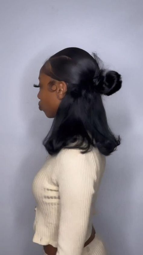 black girl hairstyles, hair inspo, shoulder length hair Relaxed Hair Shoulder Length, Black Teen Girl Hairstyles Natural Straight Short, Short Hair Silk Press Hairstyle, Black Girls Hairstyles Flat Iron Short, Short Hair Inspo Black Women, Straight Flat Iron Hair Styles, Hairstyles For Black Girls Straight Hair, Medium Hair Styles Straight, Black Relaxed Hairstyles