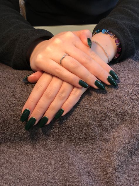 Emerald Green Ballerina Nails, Ballerina Green Nails, Green Nails Ballerina, Dark Green Nails Coffin, Coffin Green Nails, Deep Green Nails, Ballerina Acrylics, Acrylic Extensions, Green Acrylic Nails