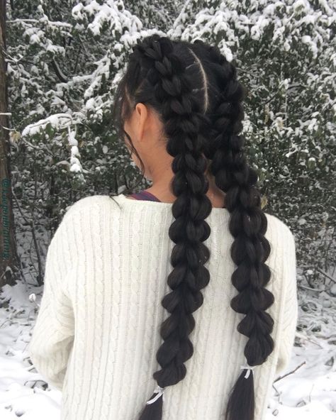 Braids Outfit Winter, Braids Outfit, Braid Hairstyle Ideas, White Girl Braids, Braids French, French Braid Pigtails, Two Dutch Braids, Double Braids, Two French Braids