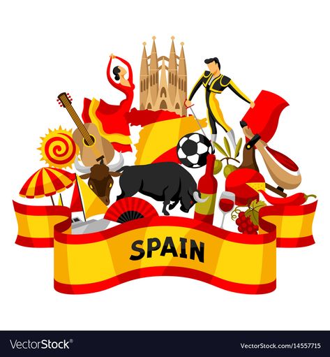 Spain Background, Spanish Flags, Spain Flag, Spain Culture, Spain Design, Spanish Culture, Hispanic Heritage Month, Icon Set, Background Design