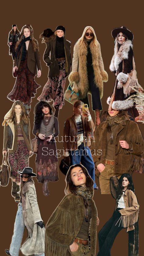 Autumn Sagittarius outfits Sagittarius Lookbook, Sagittarius Fashion Style, Sagittarius Rising Outfit, Saggitarius Venus Outfits, Sagittarius Rising Style, Sagittarius Outfits Aesthetic, Sagittarius Aesthetic Outfit, Sagittarius Outfits, Sagittarius Style