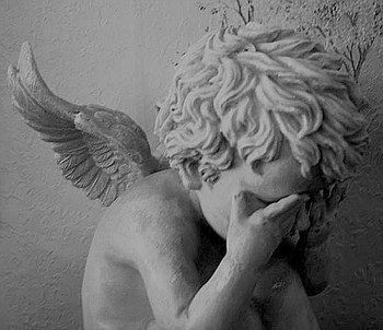 crying angel Crying Angel, Cherub Tattoo, Cemetery Angels, I Believe In Angels, Weeping Angel, Religious Tattoos, Angel Tattoo Designs, Angel Sculpture, Cemetery Art