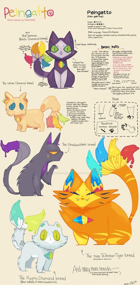 [Demon Species - Peingatto] -OPEN SPECIES- by Sushirolled Demon Species, Open Species, Mythical Animal, Creature Drawings, Mythical Creatures Art, Creature Concept Art, Creature Concept, Drawing Tutorials, Cute Creatures