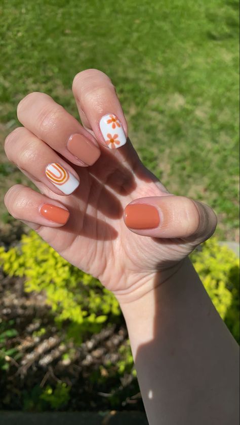 Preschool Teacher Nail Ideas, You Are My Sunshine Nails, Beginning Of School Nails, Rainbow Boho Nails, Preschool Teacher Nails Designs, Kindergarten Teacher Nails, Boho Rainbow Nails Designs, Fall Teacher Nails, Elementary Teacher Nails