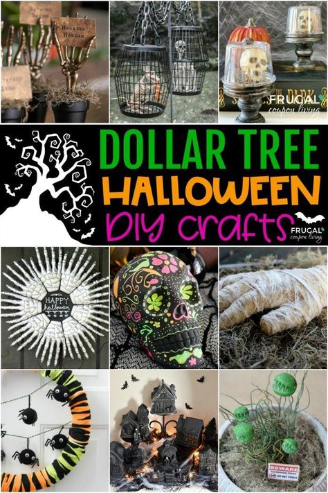 On a budget, looking for inexpensive Halloween Decor? Look no more. We have some of the the best Dollar Tree Halloween Crafts and DIY Halloween Home Decor Ideas. Make your house look great for the cost of a dollar! Dollar Tree Fall Decor DIY | Dollar Tree DIY Home #FrugalCouponLiving #dollartree #dollartreeideas #dollartreedecor #dollarstore #dollarstoreideas #halloween #halloweendecor #halloweencrafts #dollartreefalldecor #dollartreediyhome #dollartreehalloween #dollarstorehalloween Simple Halloween Decor For Party, Easy Dollar Tree Halloween Decorations, Diy Halloween Decorations With Pumpkin Buckets, Cheap Halloween Diy Crafts, Diy Halloween Crafts Dollar Tree, Easy Fun Halloween Decorations, Toilet Paper Halloween Decorations, Cheap Homemade Halloween Decorations, Halloween Diy Easy Decorations