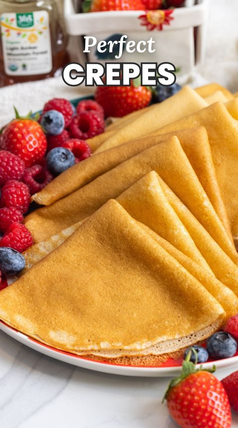 With just a few simple ingredients and a little bit of time, you can make this easy and classic French Crepes Recipe at home. No Egg Crepe Recipe, Crepes Recipe Easy, French Crepes Recipe, French Pancakes, French Crepe Recipe, Easy Crepe Recipe, Crepe Recipe, Crepes Recipe, Crepe Batter