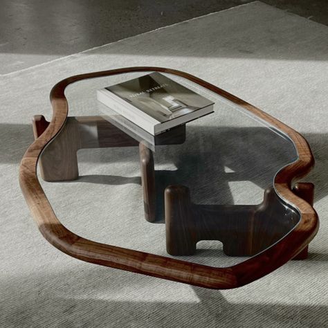 TIMBERLAKE | COFFEE TABLE Home Yoga Room, Furniture Details Design, Industrial Design Furniture, Coffee Tables For Sale, Glass Top Coffee Table, Furniture Layout, Low Tables, Room Accessories, Glass Coffee Table