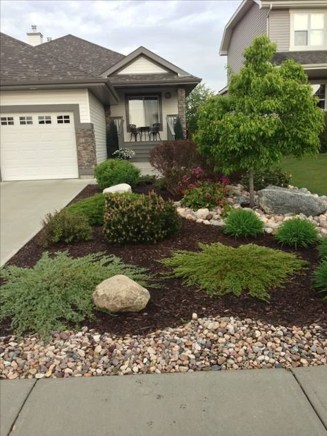 Moderne Have, Front Yards Curb Appeal, Cheap Landscaping Ideas, Small Front Yard Landscaping, Small Front Yard, Front Yard Design, Farmhouse Landscaping, Front Landscaping, Low Maintenance Landscaping