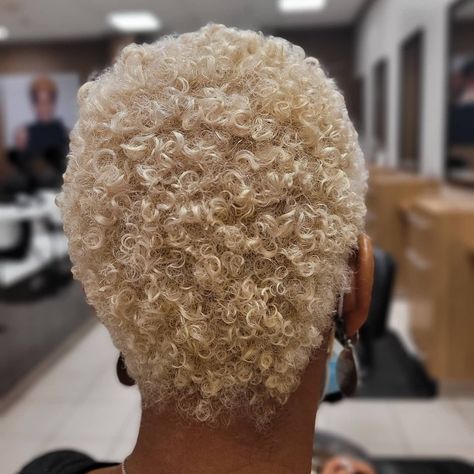 Blonde Twa Natural Hair Dark Skin, Low Blonde Haircut Black Women, Bleached Short Hair Black Women, Honey Blonde Twa Natural Hair, Platinum Blonde Short Hair Black Women, Platinum Blonde Twa, Blonde Buzzcut Woman Black, Short Blonde Hair Black Women, Short Platinum Hair