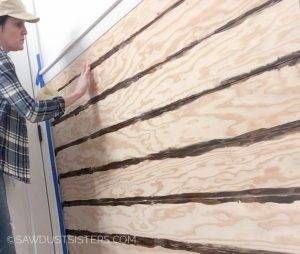 DIY Faux Shiplap Wall Faux Shiplap Wall, Diy Plank Wall, Shiplap Wall Diy, Shiplap Bathroom, Walk In Shower Designs, Plywood Walls, Shiplap Wall, Diy Shiplap, Faux Shiplap