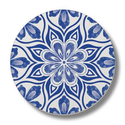 Stoneware, Rose Mandala, Blue Mandala, Bungalow Rose, Coaster Set, Bungalow, Cork, Countertops, Coasters