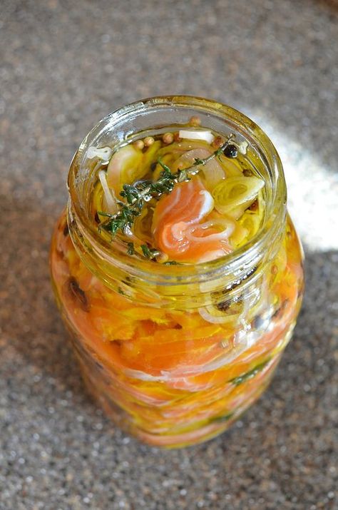 Salmon in a Jar (and Modern Pioneer Giveaway!) Three Many Cooks Keto Starters, Pickling Veggies, Canned Salmon Recipes, Zucchini Pancakes, Fish Shop, Quick Pickled, Cheese Making, Homemade Spices, Salmon Recipe