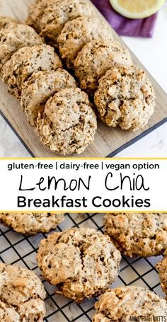 Breakfast Cookies Gluten Free, Chia Breakfast, Sugar Free Vegan, Recetas Keto, Breakfast Bars, Gluten Free Breakfasts, Breakfast Cookies, Healthy Cookies, Mile High