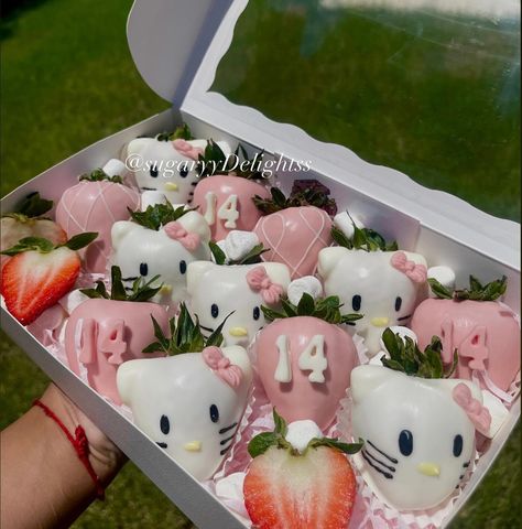 Hello kitty themed strawberries for a birthday girl! 🎀🎉 #Hellokitty #Explorepage #exploreee #smallbusiness #chocolateandstrawberries #strawberries #chocolatecoveredstrawberries Hello Kitty Strawberries, Mexico Theme, Hello Kitty Birthday Theme, Hello Kitty Themes, Hello Kitty Birthday, Chocolate Covered Strawberries, 18th Birthday, Birthday Girl, Birthday Theme