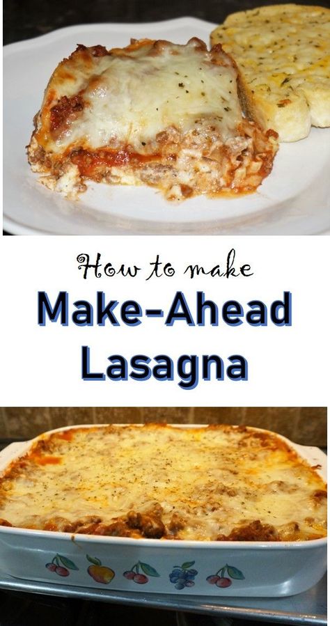 Put this lasagna recipe together in minutes then just pop it in the refrigerator until it's time to bake. It's a delicious crowd-pleaser. Best Easy Lasagna Recipe, Easy Lasagna Recipe With Ricotta, Make Ahead Lasagna, Lasagna Layers, How To Cook Lasagna, Lasagna Recipe With Ricotta, Easy Marinara Sauce, Best Lasagna Recipe, Sausage Lasagna