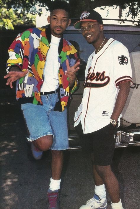 Will Smith & Jazzy Jeff Fractions Activities, Look Hip Hop, Looks Hip Hop, Hiphop Dance, Moda Grunge, Fashion Guys, Hip Hop 90s, 90s Fashion Outfits Hip Hop, 90s Fashion Men