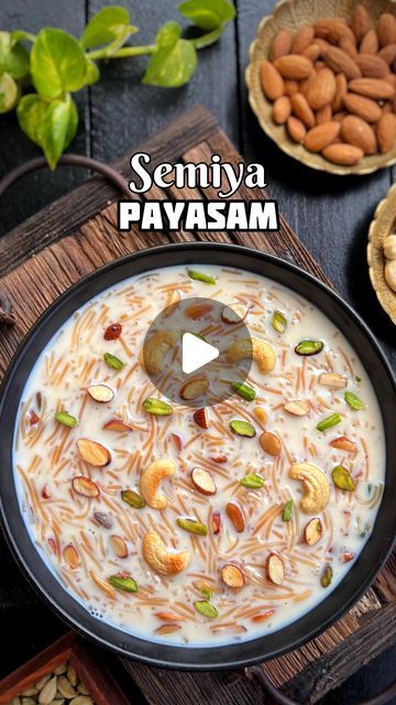 Mad Over Food | Bangalore Influencer on Instagram: "Easy and quick Semiya Payasam 😍. 
Requires very few simple ingredients and tastes outstanding ❤️. 
1. Heat 1 tbsp ghee and add dry fruits of choice. Fry them on low flame and keep aside. 
2. Heat 1 tbsp ghee and add 1/2 cup vermicelli. Roast on low flame until golden brown. Pour in 500ml full cream milk and 250ml water. Cook until vermicelli is boiled for about 7-8mins. 
3. Add 1/2 cup sugar and cook until it thickens. Pour 250ml milk and boil for 5 mins. Add 1 tsp cardamom powder and fried nuts. Cook until it thickens. Serve hot and enjoy! ☺️ 

#semiya #payasam #bhogi #sankranti #pongal #andhrafood #andhrapradesh #andhrarecipes #recipe #reelsinstagram #reelitfeelit #reelsindia" Semiya Recipes Sweets, Semiya Payasam Recipe, Semiya Recipes, Semiya Payasam, Payasam Recipe, Andhra Recipes, Nut Recipes, Tasty Recipes Videos, Cardamom Powder