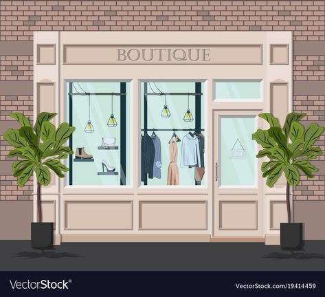 Display Visual Merchandising, European Modern, Detailed Illustration, Shop Illustration, Boutique Stores, Coffee Design, Facade Design, Flat Style, Shop Interior