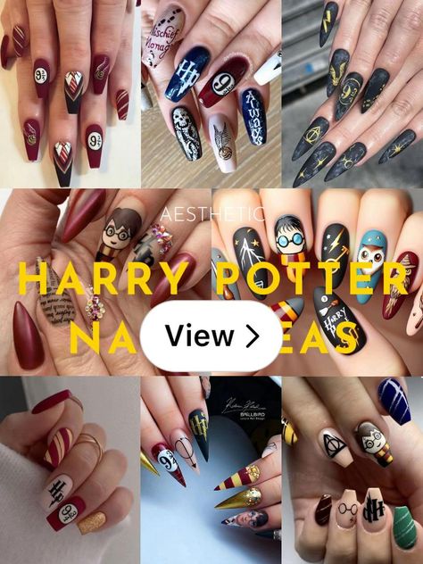 Lemon8 · Harry Potter Nails 🦉 · @Latasha Myers 🌸 Harry Potter Nails Ravenclaw, Harry Potter Nail Designs, Harry Potter Acrylic Nails, Hogwarts Nails, Hufflepuff Nails, Harry Potter Inspired Nails, Harry Potter Nails Designs, Harry Potter Nail Art, Harry Potter Nails