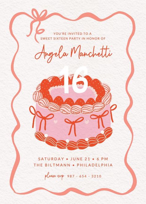 Chic Lines - Sweet 16 Invitation Template (Free) | Greetings Island 16 Bday Invitations, Sweet 17 Invitation Card, 15 Birthday Party Invitations, Birthday Invitations Sweet 16, 16 Birthday Party Invitation Ideas, Sweet 16 Birthday Invitation Template, Invitation Letter For Birthday Party, Aesthetic Birthday Invites, Sweet 16 Card Ideas