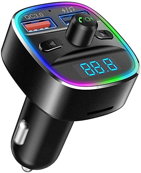 Amazon.com: Nulaxy Bluetooth FM Transmitter for Car, QC3.0 & 7 Colors LED Backlit Car Radio Bluetooth Adapter Music Player Hands Free Car Kit with SD Card Slot, Supports USB Flash Drive - NX10 (Black) : Electronics Black Charger, Bluetooth Transmitter, Charging Car, Waist Training Corset, Car Bluetooth, Fm Transmitters, Usb Drive, Car Stereo, Charger Car