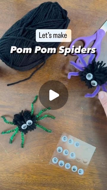 The Creative Kids’ Corner on Instagram: "🕷️Pom Pom Spiders🕷️

We’re back with another cute and simple Halloween craft! You can make these spiders with just some yarn, 2 pipe cleaners, scissors, and googly eyes. So simple! 

Comment SPIDER and I’ll send you the link to the full tutorial on how to make these cute spiders!

#halloweencraftsforkids #craftsforkids #kidscraftsideas  #spidercraft #spookycrafts #kidscraftideas #halloweenactivities #halloweenactivitiesforkids" Spiders For Kids, Pom Pom Spiders, Cute Spiders, Craft Pipe Cleaners, Halloween Yarn, Spider Crafts, Easy Halloween Crafts, Halloween Activities For Kids, Yarn Pom Pom