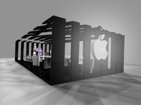 Render Apple Exhibition Stand Copyright ARH | Design+Interior Apple Exhibition, Apple Store Design, Showcase Store, Beds For Small Spaces, Pavilion Design, Kiosk Design, Exhibition Booth Design, Accessories Display, Exhibition Booth