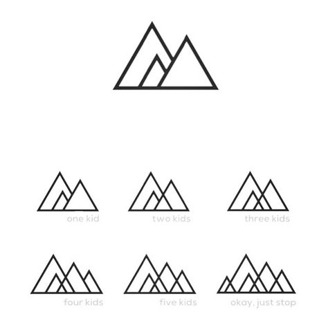 A progressive mountain range. so cool. represent your family with mountains. You can add more as your family grows. Attract Tattoo, Sister Symbols, Simbolos Tattoo, Family Symbol, Family Tree Tattoo, Mountain Logo, Small Tattoos With Meaning, Sibling Tattoos, Mountain Tattoo