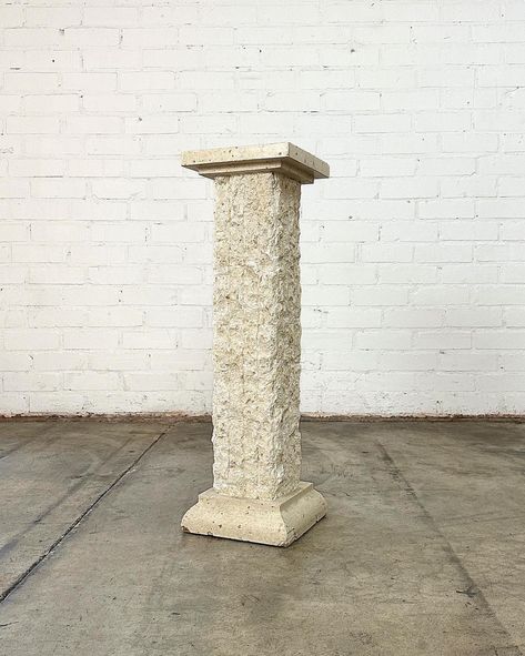 SOLD Mactan Stone Pedestal Price: 400 Dimensions: W11 H36.5 Mid Century Vintage Furniture, Stone Pedestal, Vintage Mid Century Furniture, Mid Century Vintage, May 1, Vintage Furniture, Mid Century, Stone, Furniture