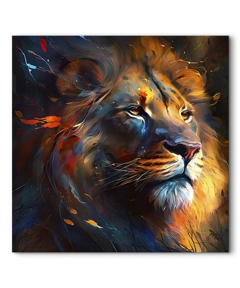 Big Cats Art Painting, Lion Abstract Art, Lion Art Painting, How To Paint Canvas, Lion Painting Acrylic, Abstract Lion Painting, Nature Artwork Paintings, Pencil Sketch Tutorial, Animal Art Painting