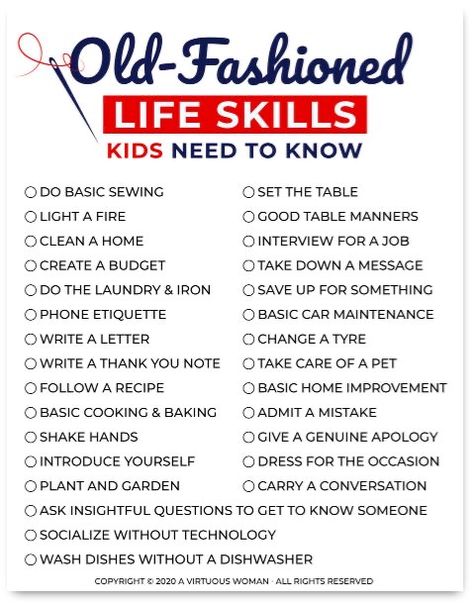 Life Skills Kids, A Virtuous Woman, Life Skills Curriculum, Life Skills Lessons, Teaching Life Skills, Be Independent, Learn To Live, Parenting Knowledge, Virtuous Woman