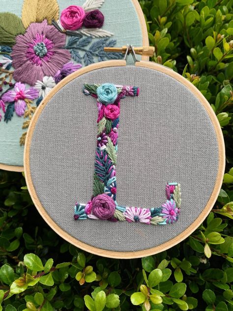 Floral monogram letter L embroidery pattern in PDF format. Perfect for beginners and advanced embroiderers alike. #embroiderypattern #monogramme . #Couture #Motive_For_Embroidery #L_Letter_Embroidery #Monogram_Embroidery_Letters_Pattern Couture, Motive For Embroidery, L Letter Embroidery, Flower Letter Embroidery Pattern, Monogram Embroidery Letters Pattern, Embroidery Letters With Flowers, L Embroidery Letter, Letter Embroidery Patterns Alphabet, Letter L Embroidery