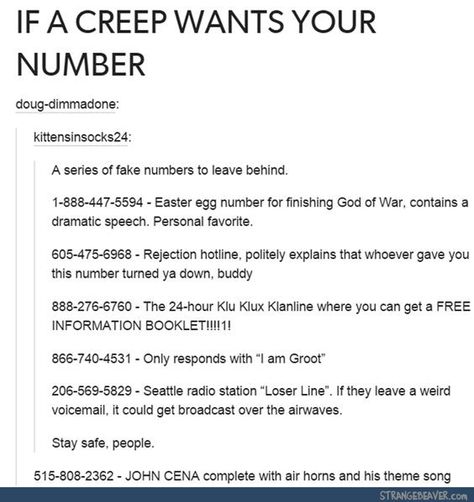 If A Creep Asks For Your Number, 1000 Lifehacks, Under Your Spell, Simple Life Hacks, My Chemical, The More You Know, Useful Life Hacks, Tumblr Posts, Tumblr Funny