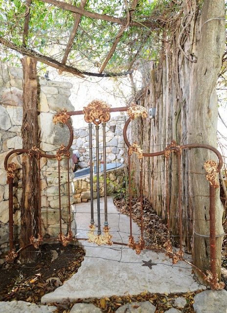 . Bandera Texas, Beautiful Gates, Iron Headboard, Seaside Garden, Favorite Paintings, Ranches For Sale, Victorian Farmhouse, Frosé, Outdoor Bath