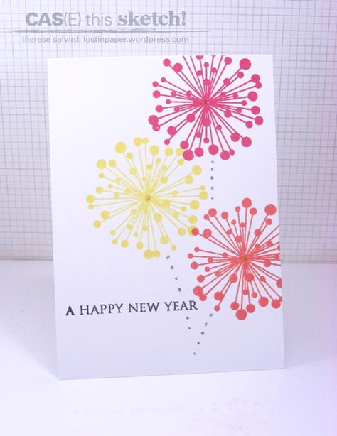 Who wouldn't love fireworks for new years!  Use bright colors to celebrate the new year with this handmade new years card. New Year Cards Handmade, New Year Wishes Cards, New Years Cards, Happy 2023, Happy New Year Card, Happy News, Happy New Year Cards, New Year Greeting Cards, Card Crafts