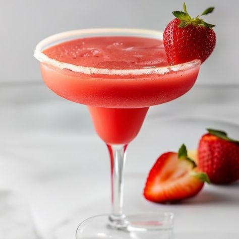 Virgin Strawberry Daiquiri Recipe - Instacart Virgin Strawberry Daiquiri, Strawberry Daiquiri Recipe, Daiquiri Recipe, Recipe For Summer, Strawberry Daiquiri, Summer Afternoon, Fresh Strawberries, Daiquiri, Fresh Strawberry