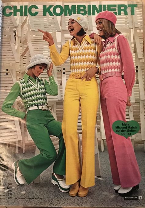 1970s Clothing Style, 70s Preppy Fashion Women, 70 Style Outfits, 1976 Fashion, 60s Pants, 70s Fashion Women, 60s Outfit, 1960s Fashion Women, 80s Inspired Outfits