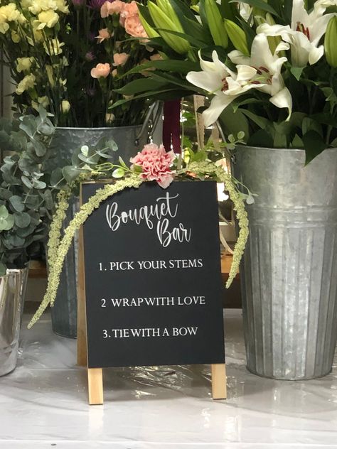 Wedding Shower Bouquet Bar Chalkboard Sign - Etsy #HomeIdeas #Bar #Creativity #Ideas #HomeDecorating #InteriorInspo #Outdoor #Events #Flower #Elevating #Floral #with Bar Chalkboard Sign, Bar Chalkboard, Wedding Shower Activities, Bouquet Bar, Shower Bouquet, Bar Banner, Bridal Shower Inspo, Wedding Chalkboard Signs, Girly Decor