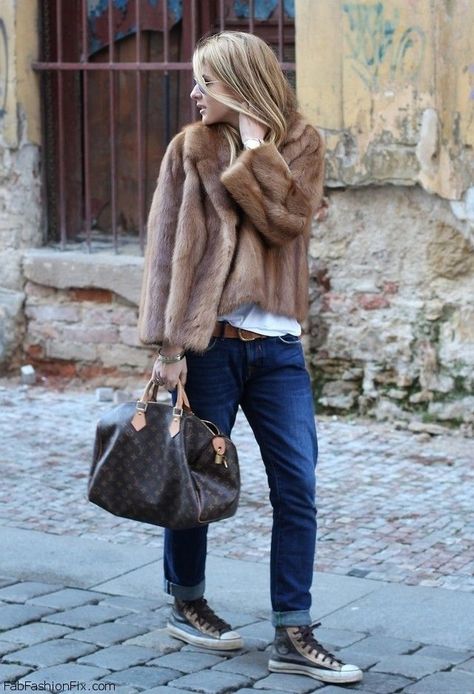 Faux fur hooded jacket