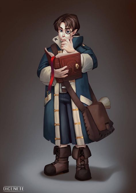 Mortimer - DnD Character commission by Dicenete Dnd Doctor, Halfling Wizard, Halfling Male, Halfling Dnd, Dnd Halfling, Fantasy Wizard, Pathfinder Character, Dungeons And Dragons Art, Dnd Art