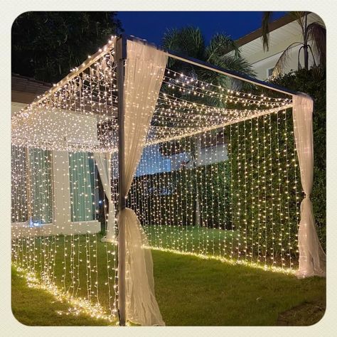 Abba Wedding, Fairy Light Tunnel, Decorate Backyard, Wedding Walkway, Decorations On A Budget, Nikah Decor, Light Setup, Rustic Wedding Decorations, Wedding Decor Photos