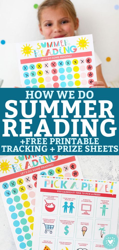 Summer Reading + Free Printables • One Lovely Life Kids Summer Reading Chart, Kids Summer Reading Challenge, Summer Reading Chart, Reading Programs For Kids, Summer Reading Activities, Summer Reading Log, Reading Rewards, Reading Chart, Reading Incentives