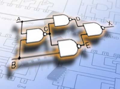 Learnabout electronics Digital Electronics HOME CIRCUITS & RESISTORS AC THEORY SEMICONDUCTORS AMPLIFIERS OSCILLATORS POWER SUPPLIES DIGITAL ELECTRONICS      The Web  This site   Powered by Translate 1. Number Systems 2. Digital Logic 3. Logic Families 4. Combinational Logic 5. Sequential Logic 2.0 Introduction2.1 Logic Gates2.2 Combinational Logic2.3 Boolean Algebra2.4 Karnaugh Maps2.5 Quiz Module 2.1 Digital Logic What you´ll learn in Module 2.1  After studying this section, you should be able Logic Gates, Ladder Logic, Simple Electronics, Digital Electronics, Electronic Circuit Design, Computer Basic, Digital Circuit, Electronics Basics, Electronic Schematics