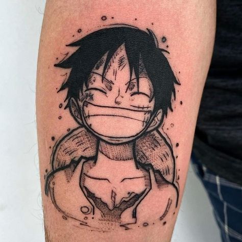 Tato Luffy, Monkey D Luffy Tattoo, Ace Tattoo One Piece, Sanji Ace, Luffy Tattoo, Luffy Naruto, Wicca Tattoo, Manga Luffy, Cartoon Tattoo Ideas