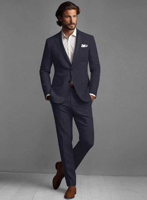 Presenting the Solbiati Pericle Dark Blue Linen Suit: a testament to unparalleled style and sophistication. Crafted with precision from the finest linen fabric, its deep navy hue radiates confidence, while its solid pattern adds a touch of intrigue, promising a sensory experience like no other. Whether making timeless wedding memories or making a statement in the boardroom, this suit will be your perfect companion for every momentous occasion.      About Solbiati Pericle Collection: A blend of artisan craftsmanship and the finest linen, designed for those who cherish classic elegance with a modern twist. Our collection offers unparalleled comfort and impeccable style. With the freedom to explore vibrant textures and colors, from sophisticated two-tone twills to lively mélange patterns, Per Dark Blue Suit Wedding Groom Attire, Wedding Suits Men Navy, Navy Men’s Suit Wedding, Dark Navy Suit Men, Navy Linen Suit Groom, Best Suit Colors For Men, Dark Navy Blue Suit Men, Navy Suit Wedding Guest, Dark Blue Suit Men Wedding