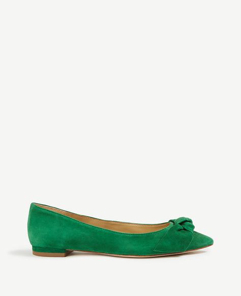 Shop Ann Taylor for effortless style and everyday elegance. Our Camryn Suede Bow Flats is the perfect piece to add to your closet. Hunter Green Shoes, Paris In The Spring, Midcentury Interior, Sole Sisters, Everyday Elegance, Bow Flats, Bright Spring, Green With Envy, Christmas 2017