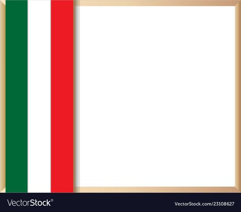 Italian Border Design, Pizza Menu Design, Border Vector, International Flags, Italian Flag, Frame Border, Island Holiday, Party Poster, National Flag