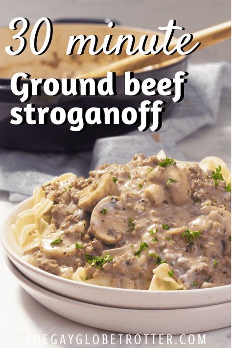 Ground Beef Potato Stroganoff, Ground Beef Stroganoff Stove Top, Homemade Potato Stroganoff, Hamburger Sour Cream Recipes, Beef Stroganoff With Potatoes, Beef Stroganoff Mashed Potatoes, Hamburger Potato Stroganoff, Hamburger And Heavy Cream Recipes, Hamburger Meat Recipes With Heavy Cream