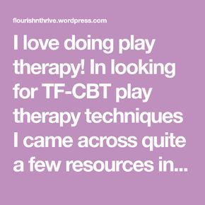 I love doing play therapy! In looking for TF-CBT play therapy techniques I came across quite a few resources in my hunt to make a list and so I have decided to include what I found here. If you hav… Play Therapy Interventions, Therapy Corner, Tf Cbt, Play Therapy Office, Play Therapy Games, Play Therapy Toys, Cbt Activities, Play Therapy Room, Play Therapy Activities