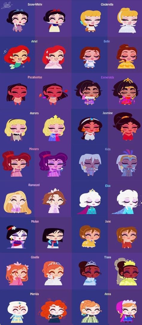 Princesses •Avant / Après• ~ [❤️Disney❤️] Disney Princesses As Marvel Characters, Chibi Disney Drawings, Disney Princesses Together, Drawing Disney Princesses, Princesses Outfits, Princess Transformation, Disney Chibi, Disney Princess Style, David Gilson